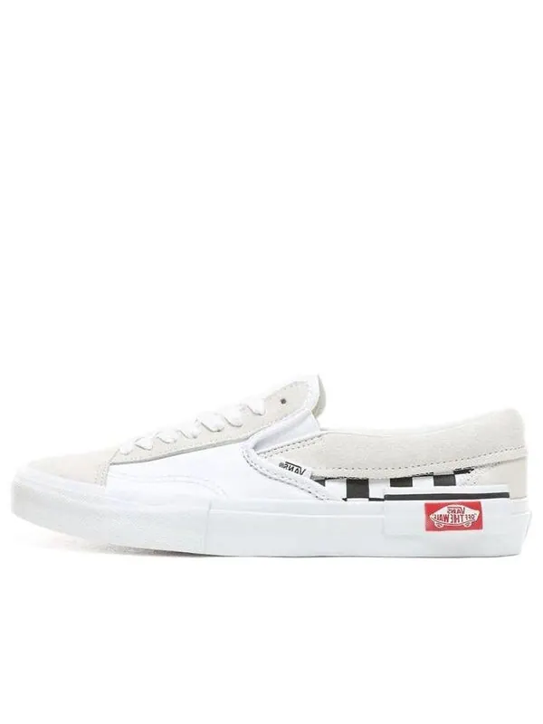 Кроссовки slip-on cap 'white black checkerboard' Vans — изображение 1 из 4, белый