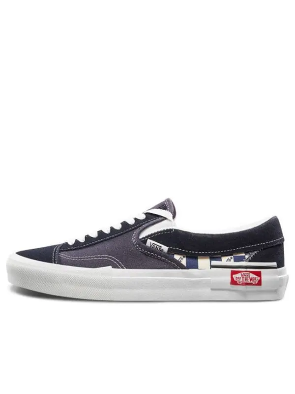 Кроссовки Vans Slip-On CAP 'Checkboard Black/Navy/White' — изображение 1 из 4, синий/белый