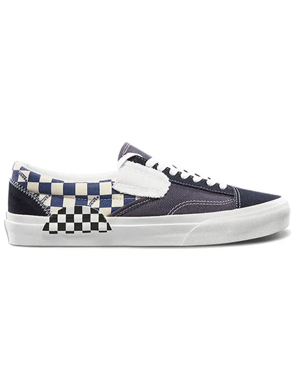 Кроссовки Vans Slip-On CAP 'Checkboard Black/Navy/White' — изображение 2 из 4, синий/белый