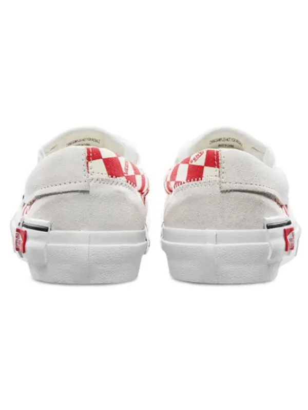 Кроссовки Vans Slip-On Cap Low Top Skate Shoes Unisex Red Grid White — изображение 3 из 4, красный/белый