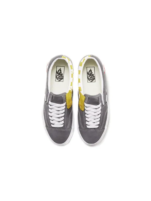 Кроссовки Vans Slip-On CAP 'Checkerboard - Pewter Mango Mojito' — изображение 4 из 4, серый/желтый