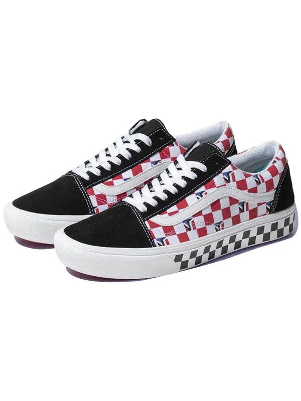 Кроссовки comfycush old skool dimension in checkerboard 'black red blue' Vans — изображение 3 из 4, синий