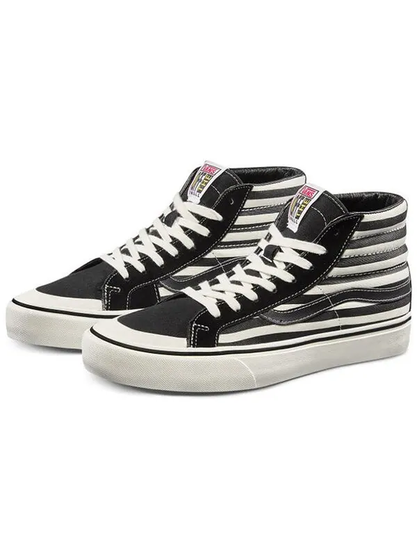 Кроссовки sk8-hi stripe high top shoes/sneakers black white Vans — изображение 2 из 4, черный/белый