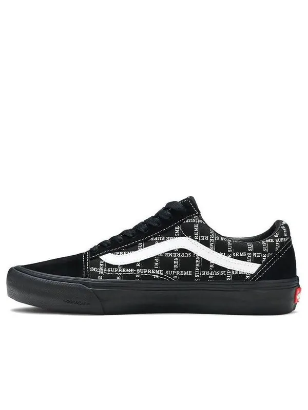 Кроссовки supreme x old skool pro 'logo pattern - black' Vans — изображение 1 из 4, черный