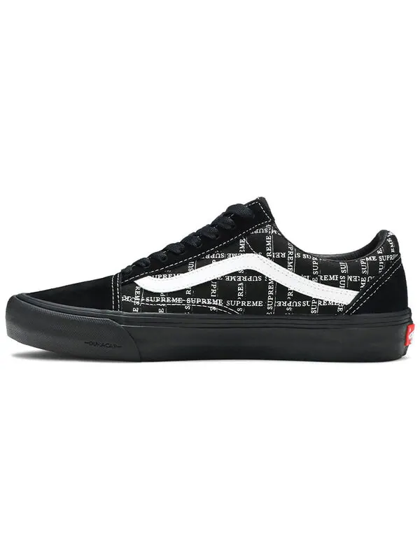 Кроссовки supreme x old skool pro 'logo pattern - black' Vans — изображение 2 из 4, черный