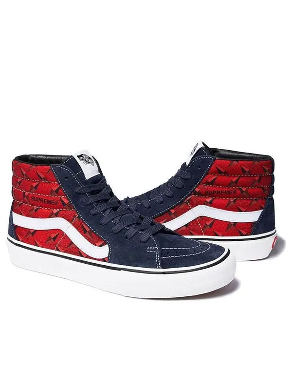 Кроссовки supreme x sk8-hi pro 'diamond plate navy red' Vans — изображение 1 из 1, синий