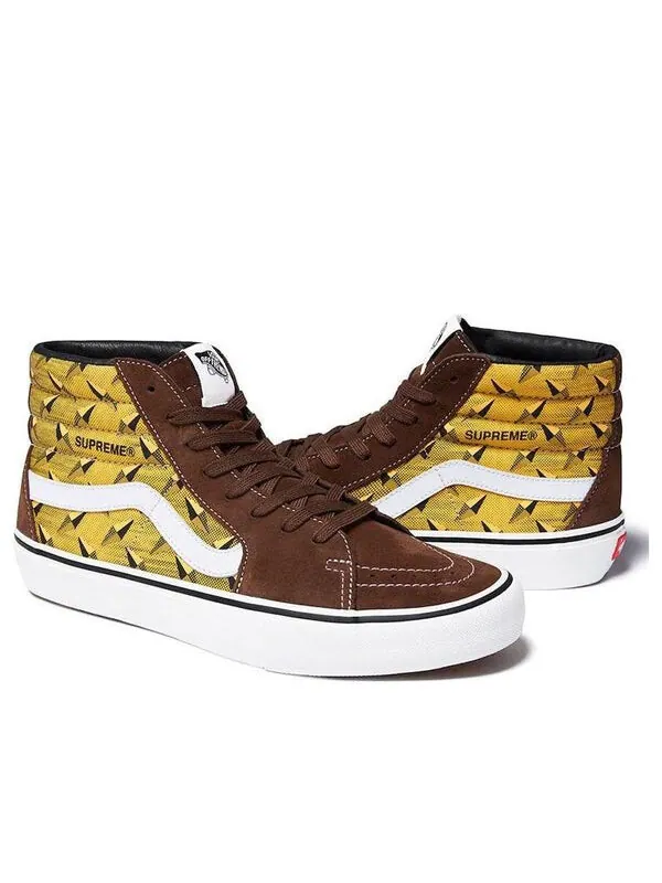 Кроссовки supreme x sk8-hi pro 'diamond plate brown' Vans — изображение 1 из 1, коричневый
