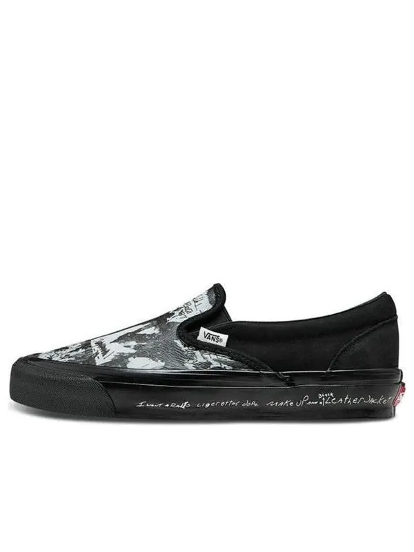 Кроссовки raised by wolves x og classic slip-on lx 'black wall' Vans — изображение 1 из 4, черный