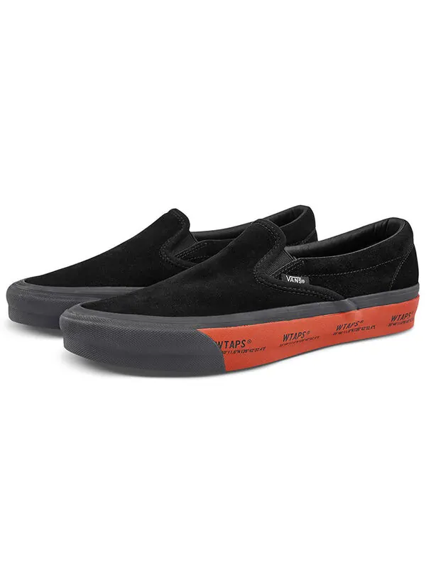 Кроссовки wtaps x og classic slip-on lx 'black red' Vans — изображение 3 из 4, черный/красный