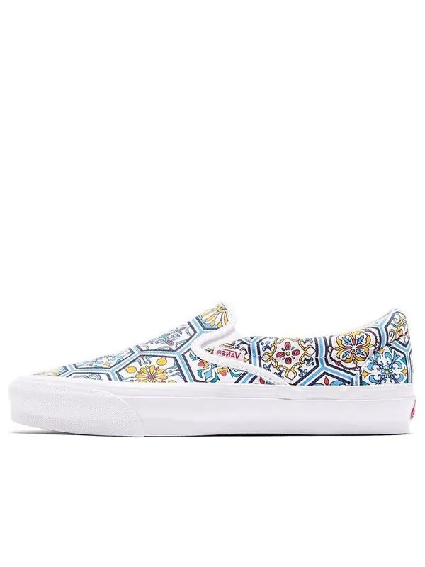 Кроссовки kith x classic slip-on 'blue moroccan pattern' Vans — изображение 1 из 4, белый/синий