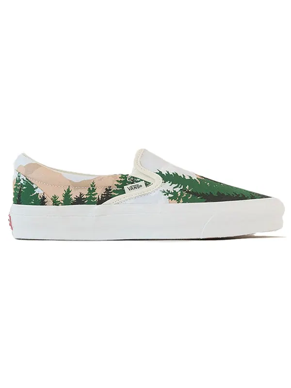 Кроссовки kith x vault og classic slip-on lx 'treescape' Vans — изображение 2 из 4, белый/зеленый