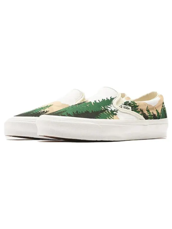 Кроссовки kith x vault og classic slip-on lx 'treescape' Vans — изображение 4 из 4, белый/зеленый
