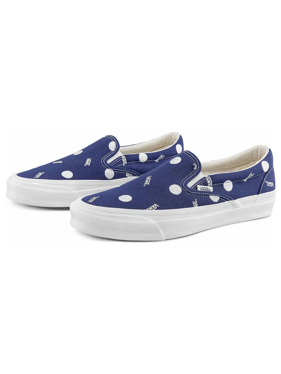 Кеды Vans OG Classic Slip-on LX Low Top Casual Skateboarding Shoes Unisex White Blue — изображение 2 из 5, белый
