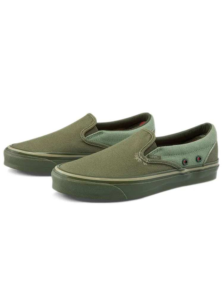 Кеды Vans Nigel Cabourn x OG Classic Slip-On LX 'USMC Army Mix' — изображение 2 из 5, зеленый