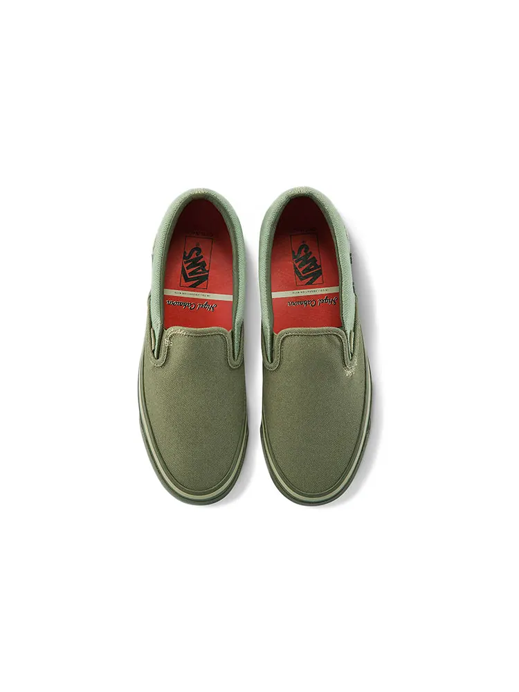 Кеды Vans Nigel Cabourn x OG Classic Slip-On LX 'USMC Army Mix' — изображение 3 из 5, зеленый