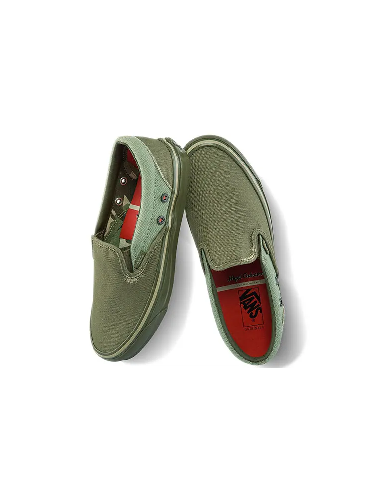 Кеды Vans Nigel Cabourn x OG Classic Slip-On LX 'USMC Army Mix' — изображение 4 из 5, зеленый