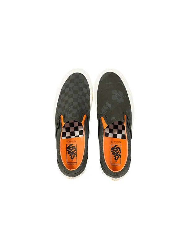 Кроссовки porter-yoshida & co. x og classic slip-on lx 'forest night floral checkerboard' Vans — изображение 4 из 4, зеленый
