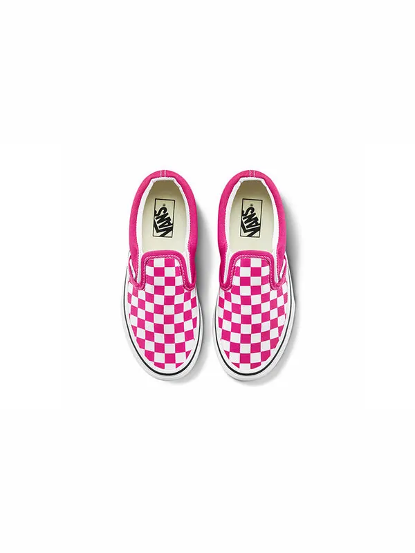Кроссовки slip-on -kids checkerboard pink/white Vans — изображение 3 из 4, розовый/синий