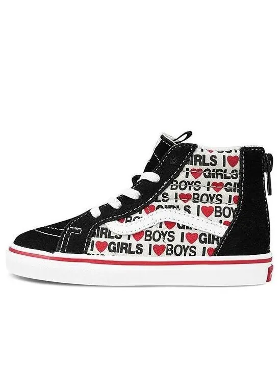 Кроссовки sk8-hi zip 'i heart print' Vans — изображение 1 из 4, черный/красный