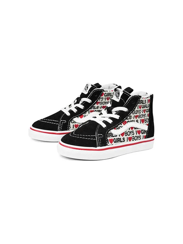 Кроссовки sk8-hi zip 'i heart print' Vans — изображение 2 из 4, черный/красный