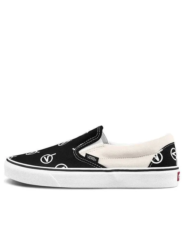 Кроссовки classic slip-on 'circle v' Vans — изображение 1 из 4, черный/белый