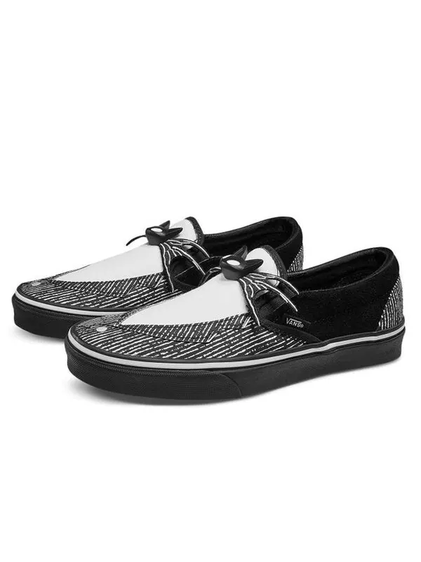 Кроссовки the nightmare before christmas x classic slip-on 'jack skellington bowtie' Vans — изображение 2 из 4, черный/белый