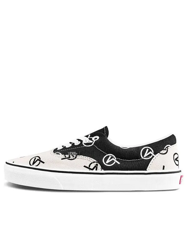 Кроссовки era full print retro casual skate shoes black beige 'black white' Vans — изображение 1 из 4, черный/белый