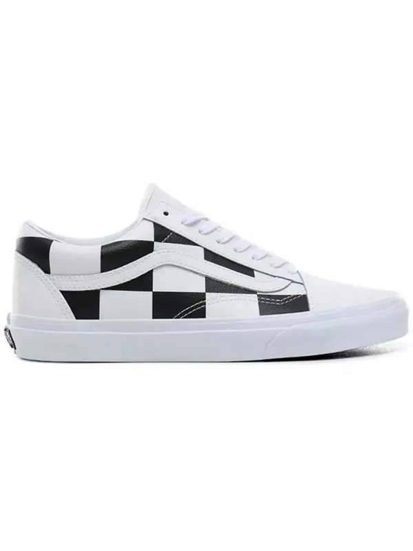 Кроссовки old skool 'leather check' Vans — изображение 2 из 4, черный/белый