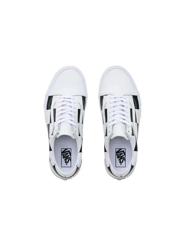 Кроссовки old skool 'leather check' Vans — изображение 4 из 4, черный/белый
