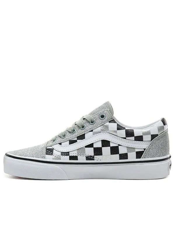 Кроссовки old skool 'glitter checkerboard' Vans — изображение 1 из 4, серебристый/черный/белый