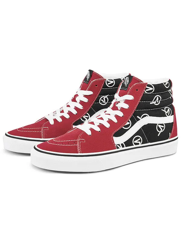Кроссовки sk8-hi 'circle v' Vans — изображение 2 из 4, черный/красный
