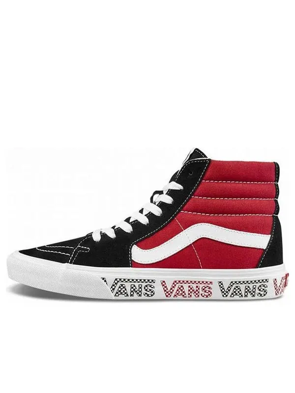 Кроссовки sk8-hi sidewall logo black racing red suede skate shoes 'black racing red' Vans — изображение 1 из 4