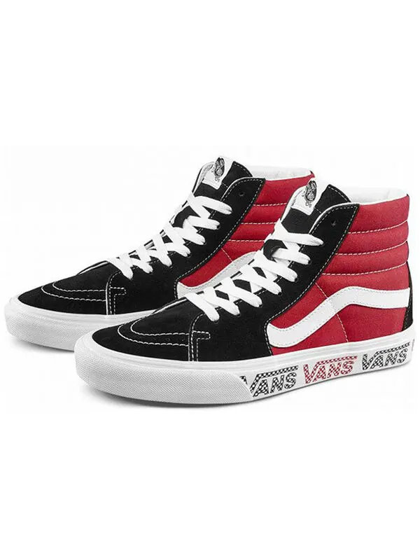 Кроссовки sk8-hi sidewall logo black racing red suede skate shoes 'black racing red' Vans — изображение 2 из 4
