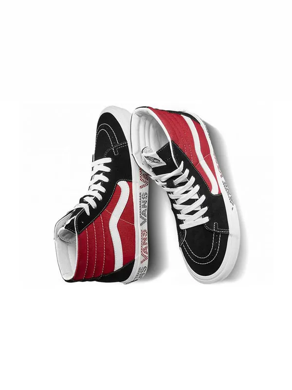Кроссовки sk8-hi sidewall logo black racing red suede skate shoes 'black racing red' Vans — изображение 3 из 4