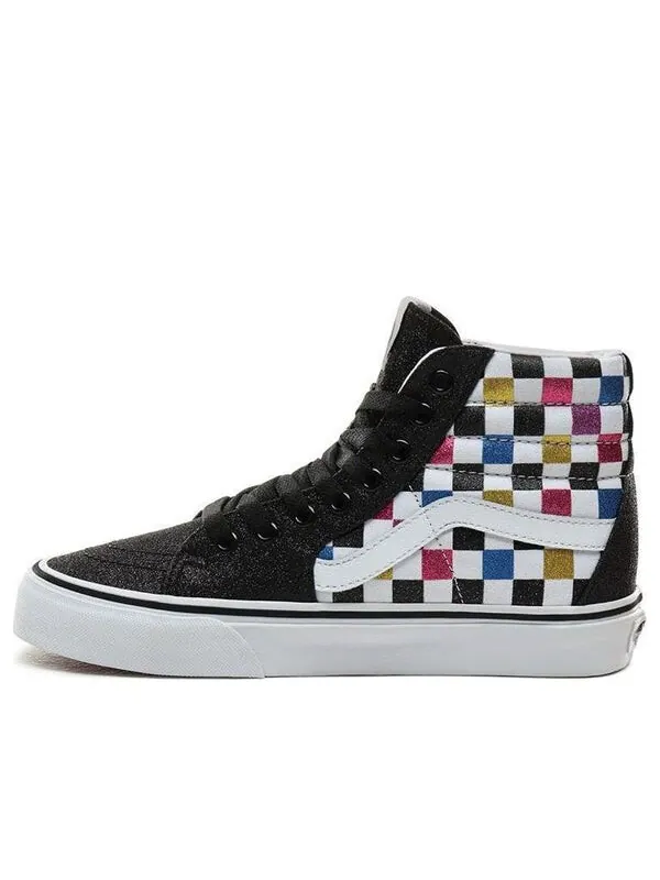 Кроссовки sk8-hi 'glitter checkerboard' Vans — изображение 1 из 4, черный/белый