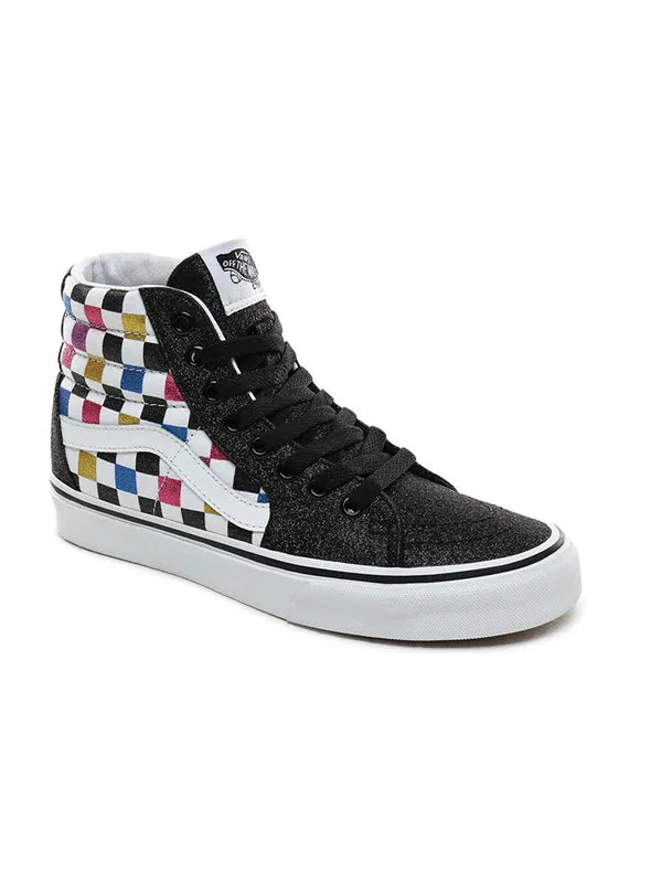 Кроссовки sk8-hi 'glitter checkerboard' Vans — изображение 3 из 4, черный/белый