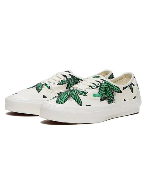 Кроссовки og authentic lx 'sweet leaf - white' Vans — изображение 2 из 4, белый/зеленый