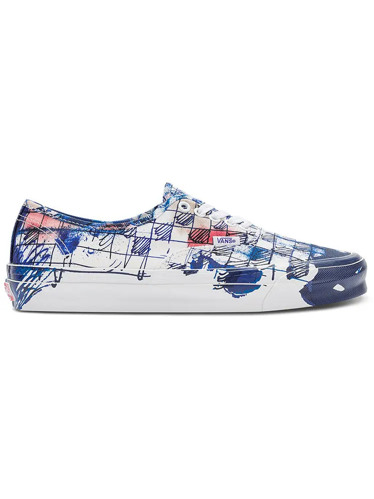 Кеды Vans Connor Tingley x OG Authentic LX 'Checkerboard - White Blue' — изображение 2 из 5, синий