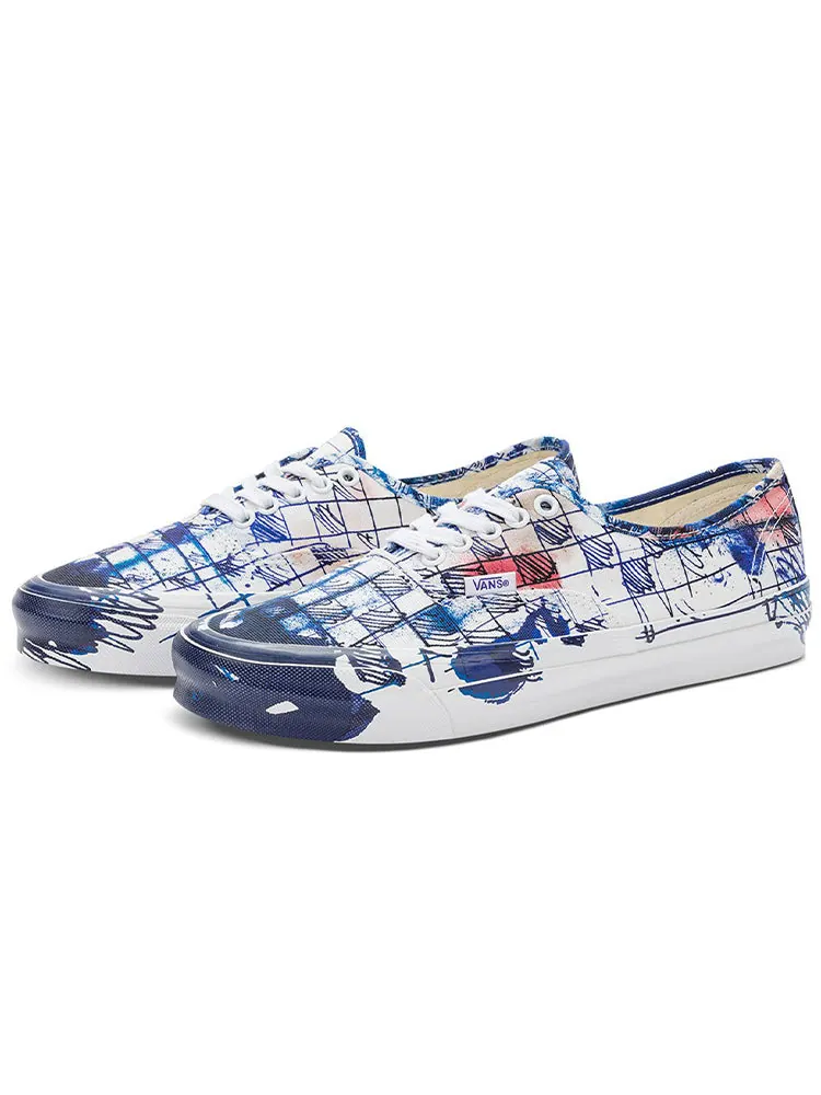 Кеды Vans Connor Tingley x OG Authentic LX 'Checkerboard - White Blue' — изображение 3 из 5, синий