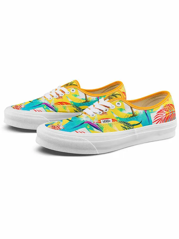 Кроссовки og authentic lx 'citrus palm' Vans — изображение 2 из 4, желтый/синий/белый