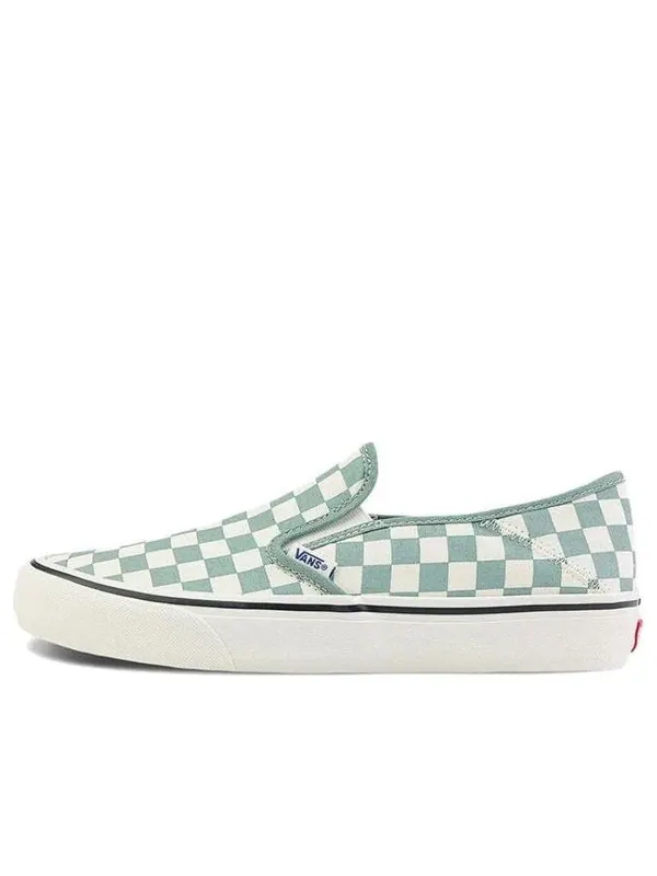 Кроссовки slip-on vr3 'checkered green' Vans — изображение 1 из 4, зеленый/белый