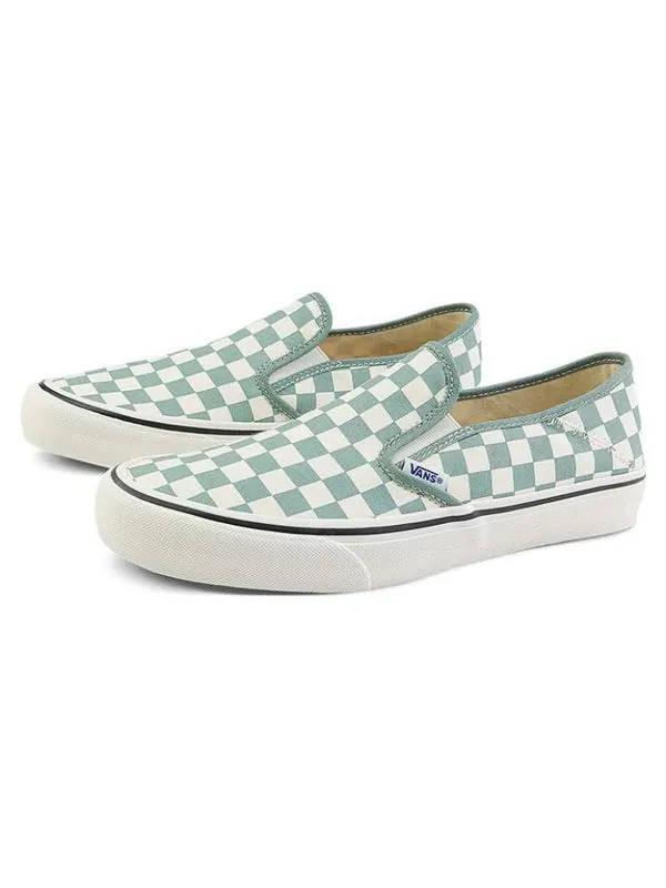 Кроссовки slip-on vr3 'checkered green' Vans — изображение 2 из 4, зеленый/белый