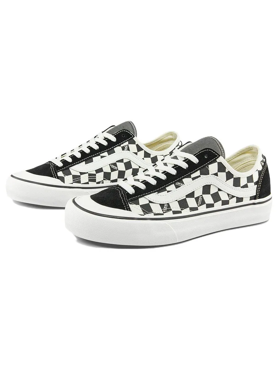 Кеды Vans Style 136 Decon Vr3 SF Casual Low Top Skateboarding Shoes Unisex Black White Grid — изображение 2 из 5