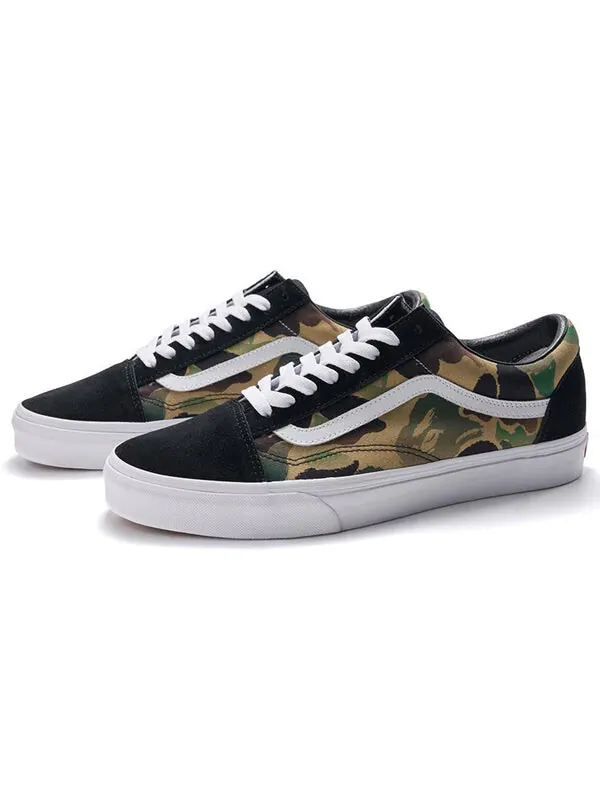 Кроссовки bape x old skool cortex limited black camouflage 'black' Vans — изображение 3 из 4, черный