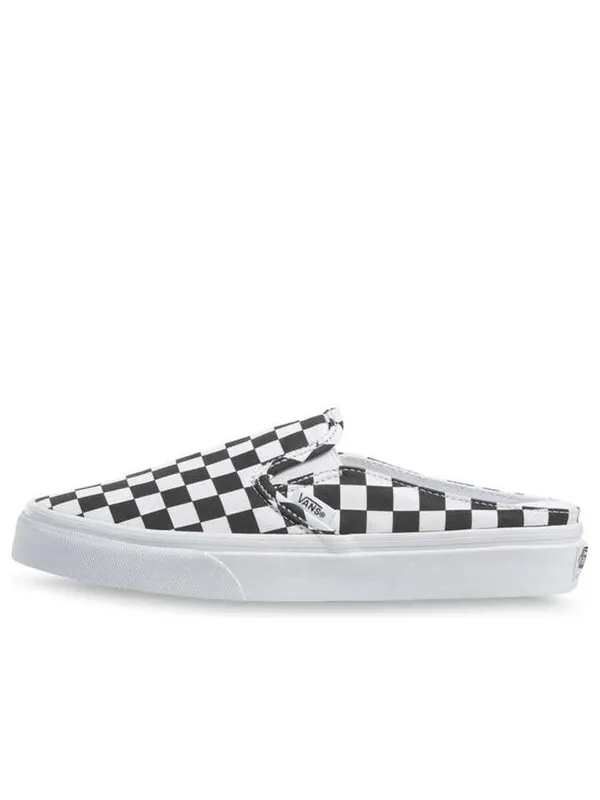 Кроссовки classic slip-on plaid white/black Vans — изображение 1 из 4, черный