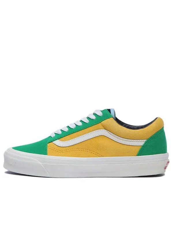 Кроссовки og old skool lx 'off the wall green yellow' Vans — изображение 1 из 4, желтый/зеленый/синий