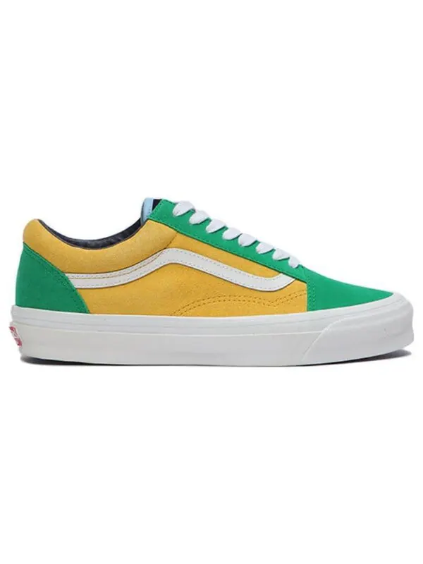 Кроссовки og old skool lx 'off the wall green yellow' Vans — изображение 2 из 4, желтый/зеленый/синий