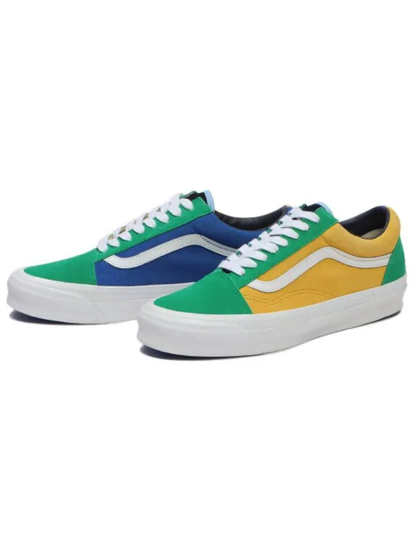 Кроссовки og old skool lx 'off the wall green yellow' Vans — изображение 3 из 4, желтый/зеленый/синий