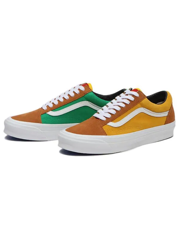 Кроссовки og old skool lx 'off the wall brown tan' Vans — изображение 3 из 4, бежевый/зеленый