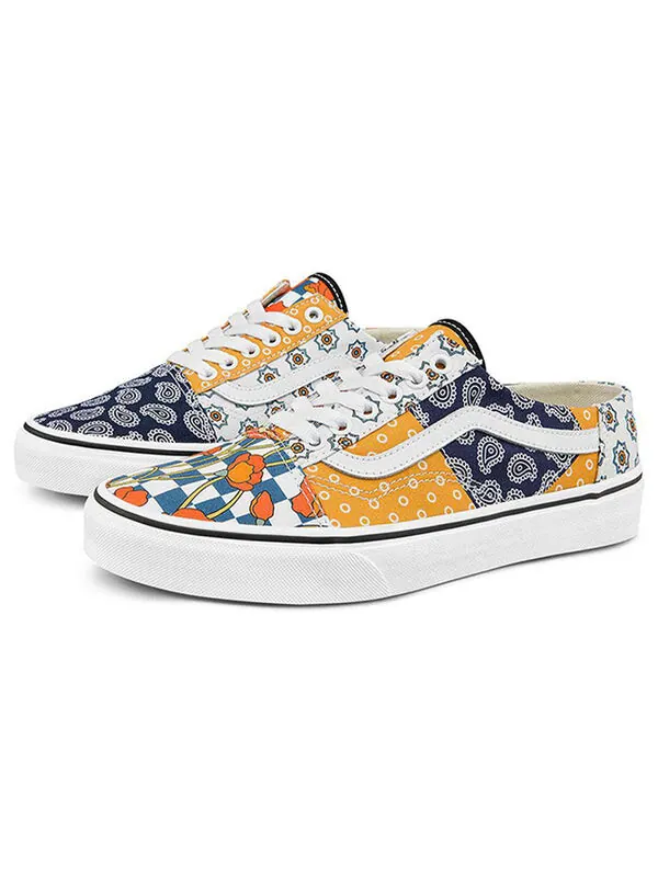 Кроссовки old skool mule 'pattern mix' Vans — изображение 2 из 4, синий/желтый/белый